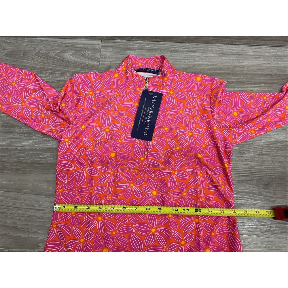 NEW Katherine Way UPF 50 Pink Orange Floral Polo Resort Stretch Dress XXS USA - Picture 11 of 15